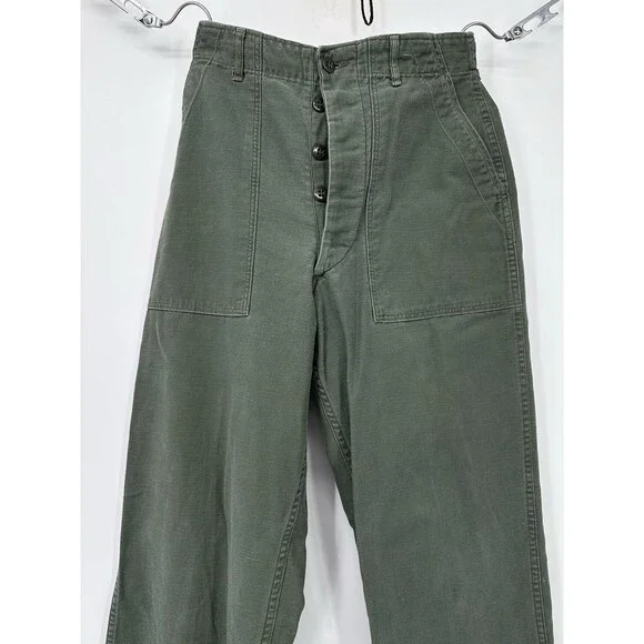 Vintage US Army OG-107 Pants Men 28 x30 Sateen Military Vietnam‎ Trousers - Picture 4 of 13